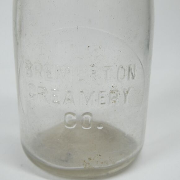 Bremerton Creamery Co. Milk Bottle Half Pint Clear Glass Vintage Embossed WA - Picture 9 of 16
